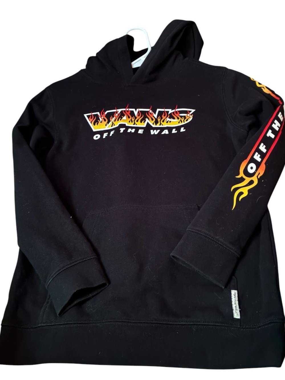 Vans Black Hoodie with Flame Logo Sz med